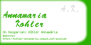 annamaria kohler business card