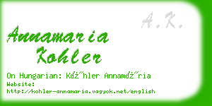 annamaria kohler business card